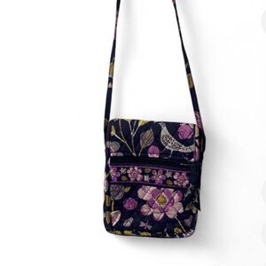 Vera Bradley Crossbody Bag - Purple and Black Floral